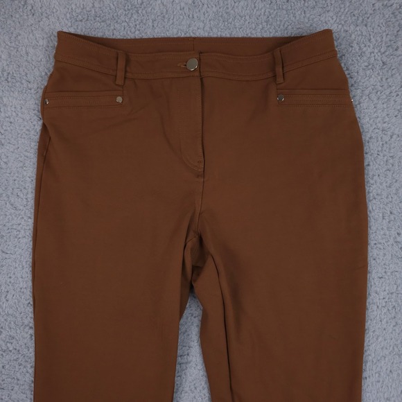 Chicos So Slimming Pants Womens 1.5 US 10 Brown Ponte Knit Slim Leg Stretch - Picture 9 of 10